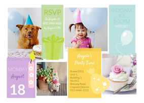 Birthday invitation collage