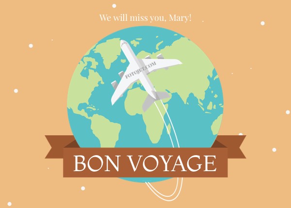 Bon Voyage Greeting Card Template