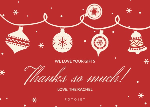 Personalized Christmas Thank You Card Template