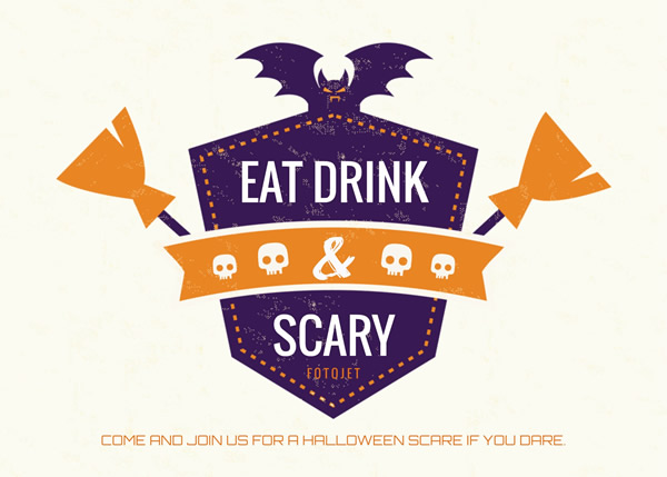 Scary Halloween Invitation Card Template