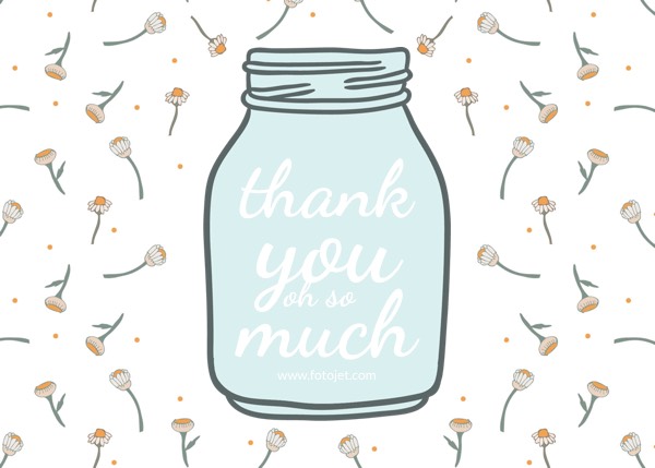Flower and Bottle Thank You Card Template