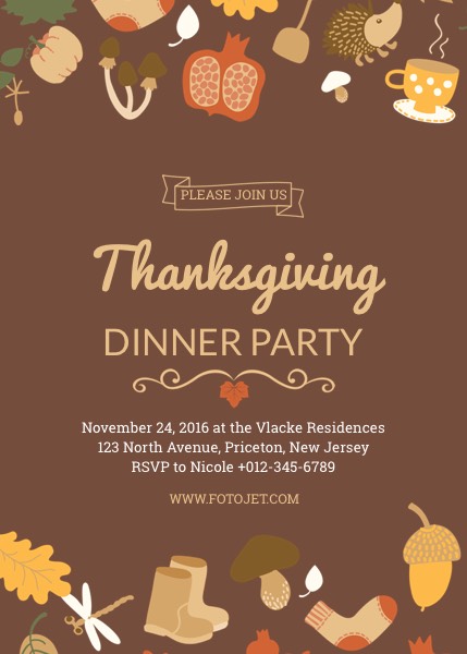 Thanksgiving Party Invitation Template
