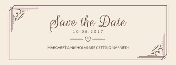 Minimalist Save the Date Facebook Cover Photo Template