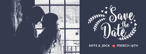 Couple Save the Date Facebook Cover Photo Template