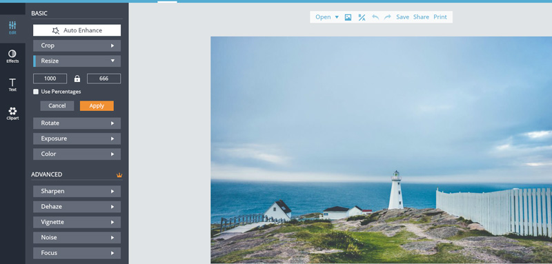 open resize