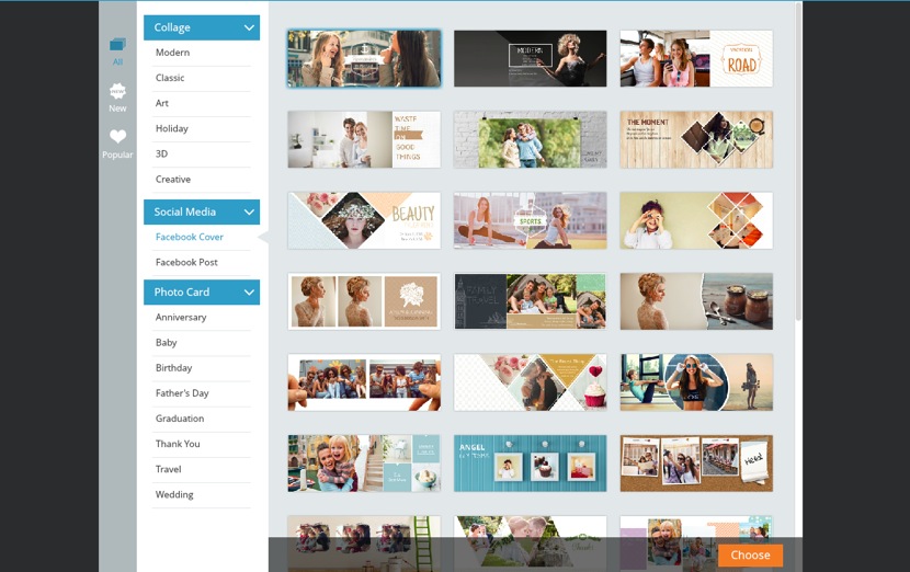 Choose a Facebook cover template
