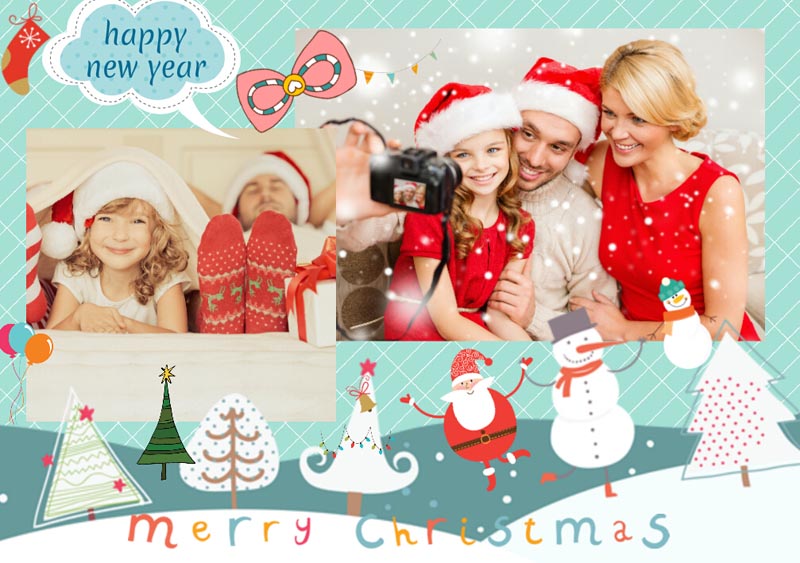 Add more photos to your Christmas card template