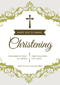 Cross christening invitation
