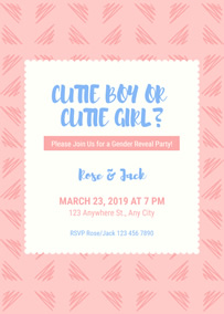 Baby gender reveal invitation template