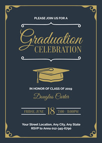 Templett Editable Graduation Announcement Photo Card Class of 2019 Printable Grad Invitation Template Boy Graduation Card
