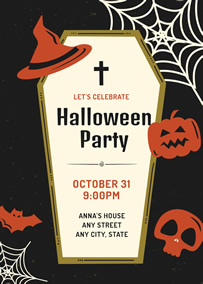 Spider web Halloween invitation