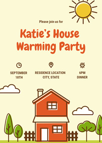 Cartoon housewarming party invitation