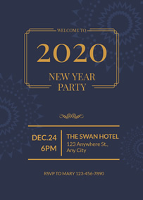 Firework New Year party invitation