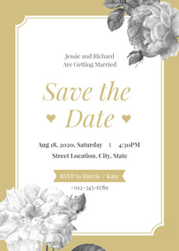 Floral save the date invitation