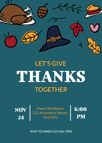 Thanksgiving party invitation
