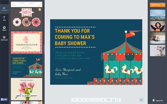 Baby Cards - Make Free Printable New Baby Cards Online | FotoJet