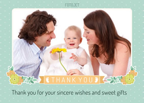 Baby thank you card