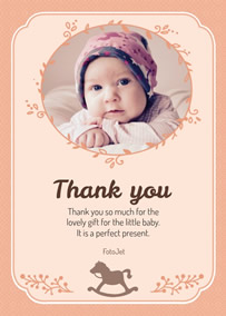 Baby thank you card