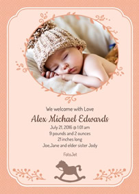 Baby announcement card