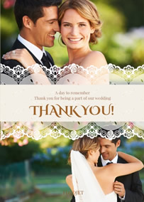 Wedding thank you photo card