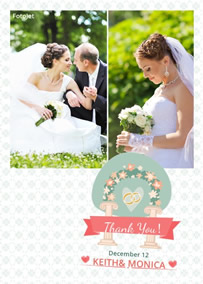Wedding thank you card for love