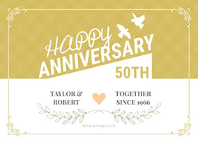 50th anniversary thank you card