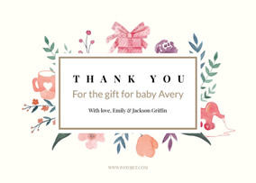 Baby thank you card