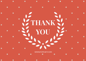 Orange general thank you card