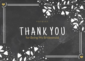 Bridesmaid thank you card