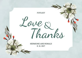 Floral wedding thank you card 