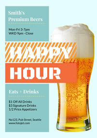 Pub happy hour flyer