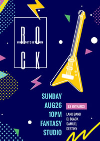 Rock music party flyer 