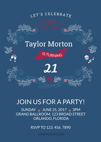 21st birthday party invitation
