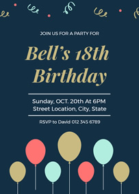 18th birthday invitation