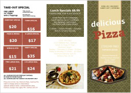 Pizza menu