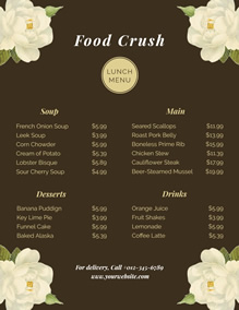 Lunch menu