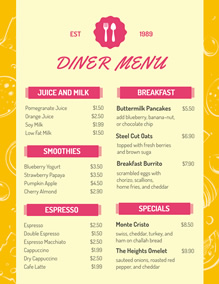 Diner menu