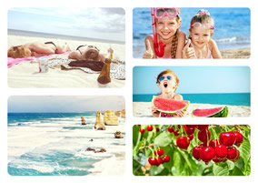 Summer beach collage