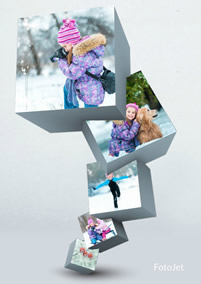 3D winter collage