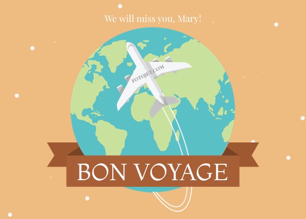 Bon Voyage Greeting Card Template Template FotoJet