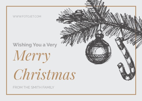 Simple Merry Christmas Greeting Card Template