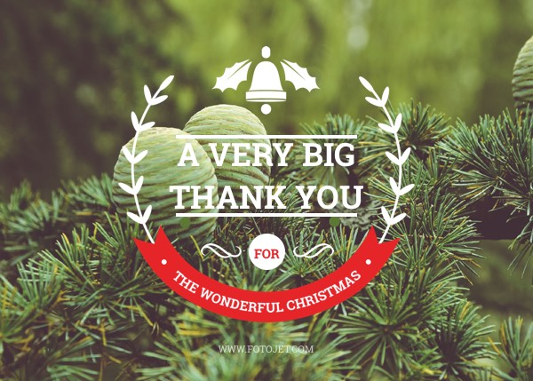 Photo Christmas Thank You Card Template