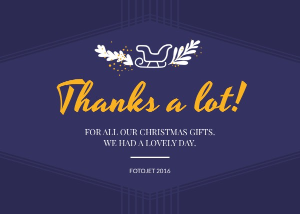 Blue Christmas Thank You Card Design Template