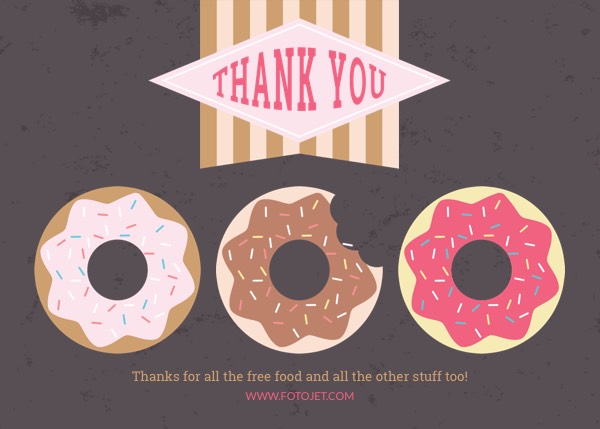 Printable Doughnut Thank You Card Template