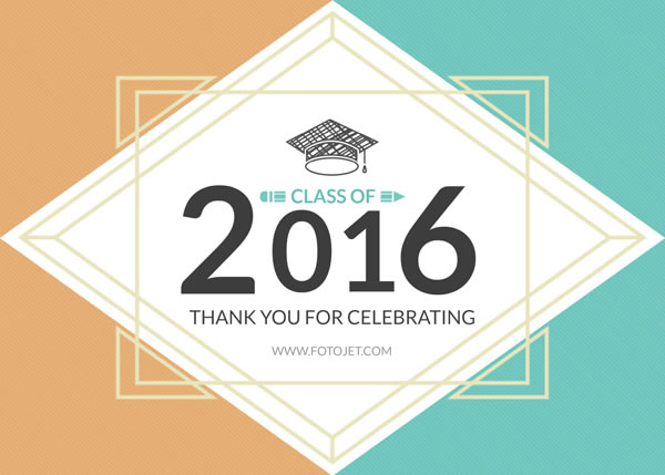 Class of 2016 Graduation Thank You Card Template