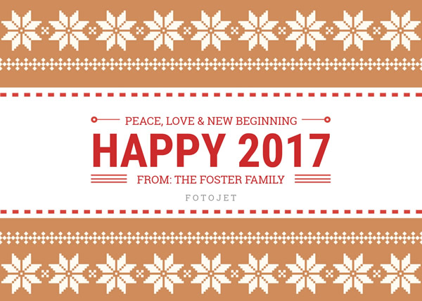 Symmetrical New Year Greeting Card Template