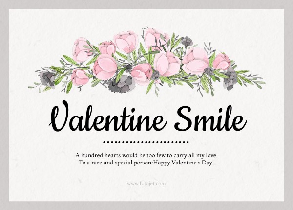 Flower Valentine's Day Card Template