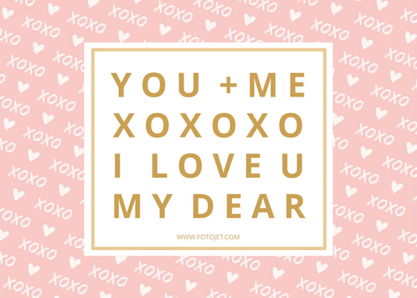 Pink Heart Pattern Valentine's Day Card Template
