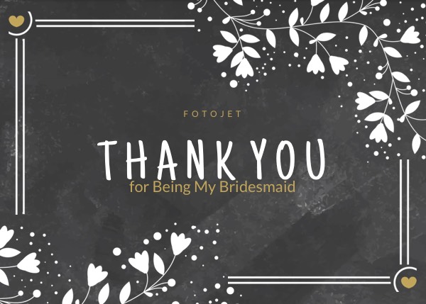 Bridesmaid Thank You Card Template