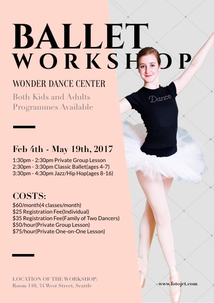 Dance Class Promotional Flyer Template